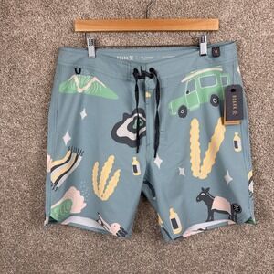 Roark Men's The‎ Passage Board Shorts Men's Size 34 Viaje All Over Print NEW